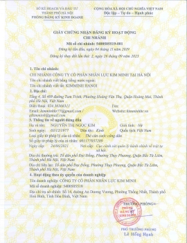 GIẤY ĐKKD CHI NHÁNH TẠI HÀ NỘI